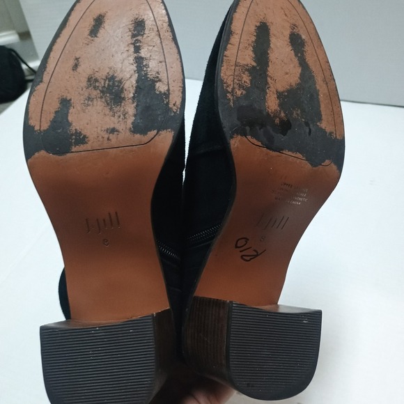 J Jill Black Suede Heel Fall Calf Height Boots Size 8 - Picture 7 of 8